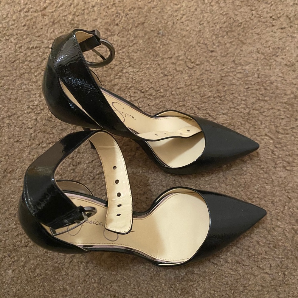 Jessica Simpson Ankle Buckled Black Heels